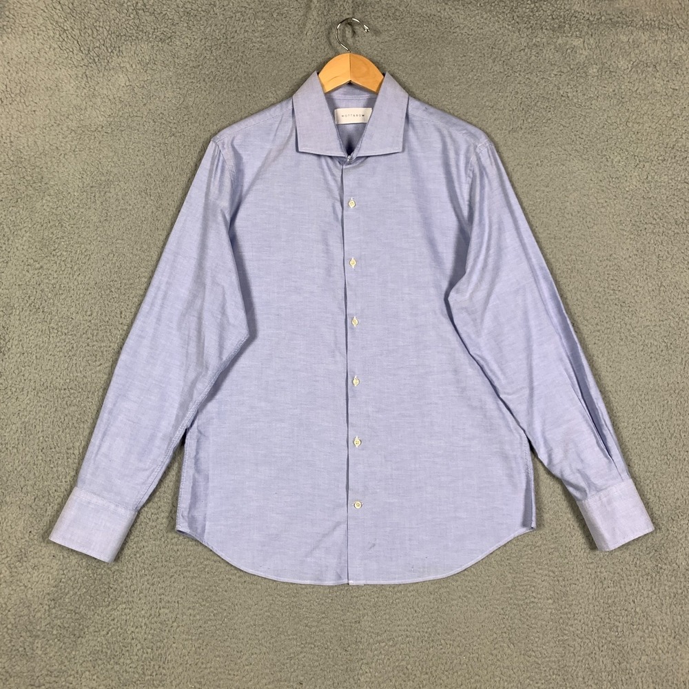 Mott & Bow‎ Oxford Button Up Shirt Men's XL Kent Blue Long Sleeve Spread Collar